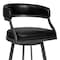 Armen Living Dione 30" Bar Height Barstool in Mineral Finish and Vintage Black Faux Leather 721535746958 - alternate 3